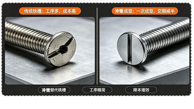 一字槽盘头螺钉 改良前后对比